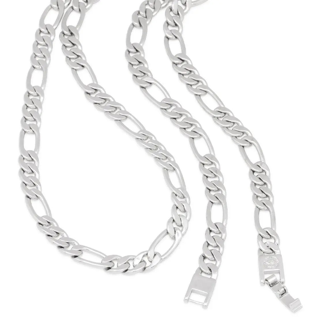 8mm Figaro Chain Choker Set - White Gold - Cartice™LuxuryJewelryGoldSilverWatchBraceletNecklaceChainIced-outCubanMoissaniteTarnish-freeStainlessDurablePremiumShinePlatedStatementDiamondAffordable