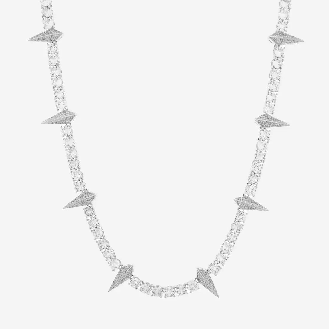 5mm Spike Tennis Chain - White Gold - Cartice™LuxuryJewelryGoldSilverWatchBraceletNecklaceChainIced-outCubanMoissaniteTarnish-freeStainlessDurablePremiumShinePlatedStatementDiamondAffordable