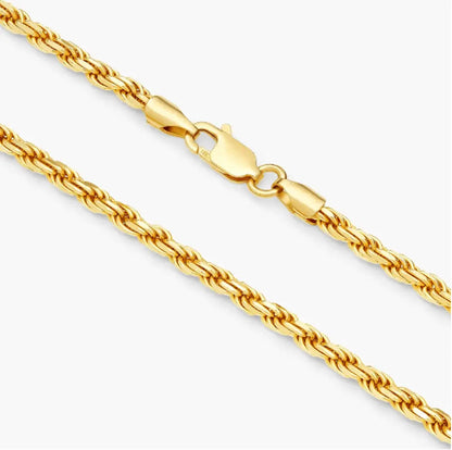 ROPE CHAIN 5MM - Gold - Cartice™LuxuryJewelryGoldSilverWatchBraceletNecklaceChainIced-outCubanMoissaniteTarnish-freeStainlessDurablePremiumShinePlatedStatementDiamondAffordable