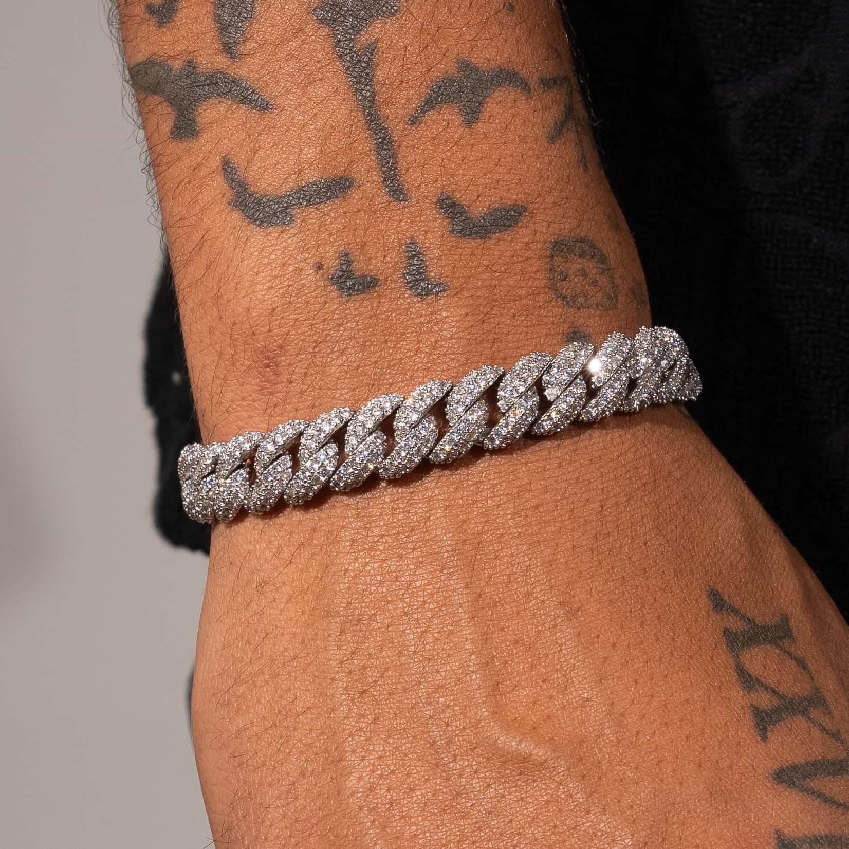 9mm Iced Cuban Link Bracelet - White Gold - Cartice™LuxuryJewelryGoldSilverWatchBraceletNecklaceChainIced-outCubanMoissaniteTarnish-freeStainlessDurablePremiumShinePlatedStatementDiamondAffordable