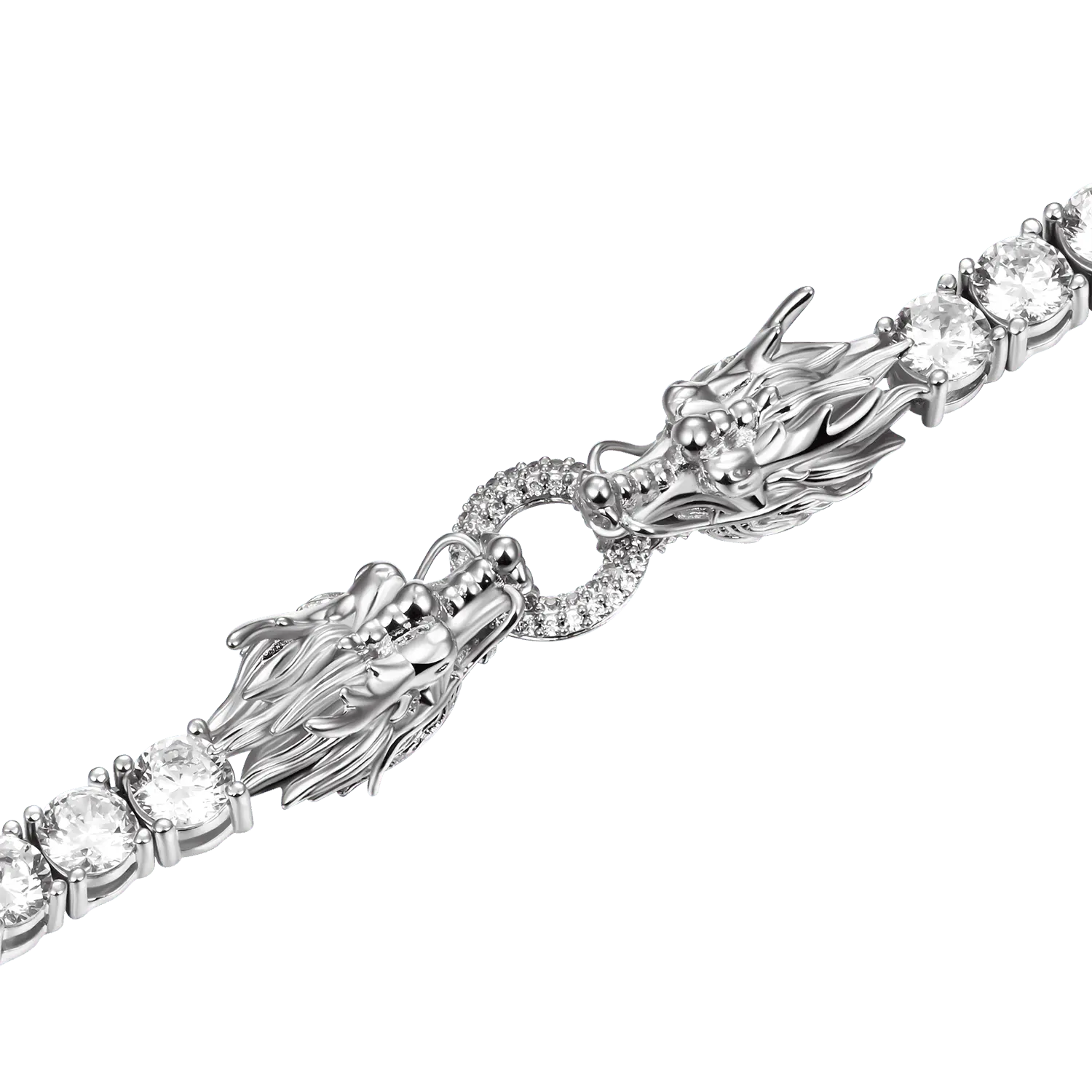 Dragon Eater Tennis Chain - White Gold - Cartice™LuxuryJewelryGoldSilverWatchBraceletNecklaceChainIced-outCubanMoissaniteTarnish-freeStainlessDurablePremiumShinePlatedStatementDiamondAffordable