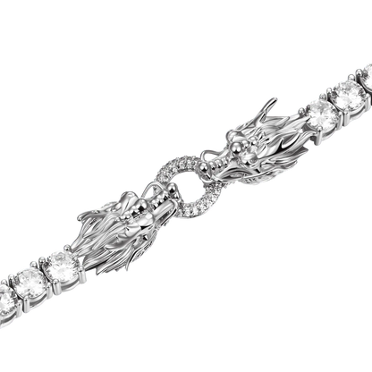 Dragon Eater Tennis Chain - White Gold - Cartice™LuxuryJewelryGoldSilverWatchBraceletNecklaceChainIced-outCubanMoissaniteTarnish-freeStainlessDurablePremiumShinePlatedStatementDiamondAffordable