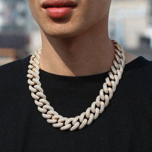 20MM ICED CUBAN CHAIN - WHITE GOLD - Cartice™LuxuryJewelryGoldSilverWatchBraceletNecklaceChainIced-outCubanMoissaniteTarnish-freeStainlessDurablePremiumShinePlatedStatementDiamondAffordable