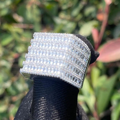 Diamond Rows Iced Out Ring - Cartice™LuxuryJewelryGoldSilverWatchBraceletNecklaceChainIced-outCubanMoissaniteTarnish-freeStainlessDurablePremiumShinePlatedStatementDiamondAffordable