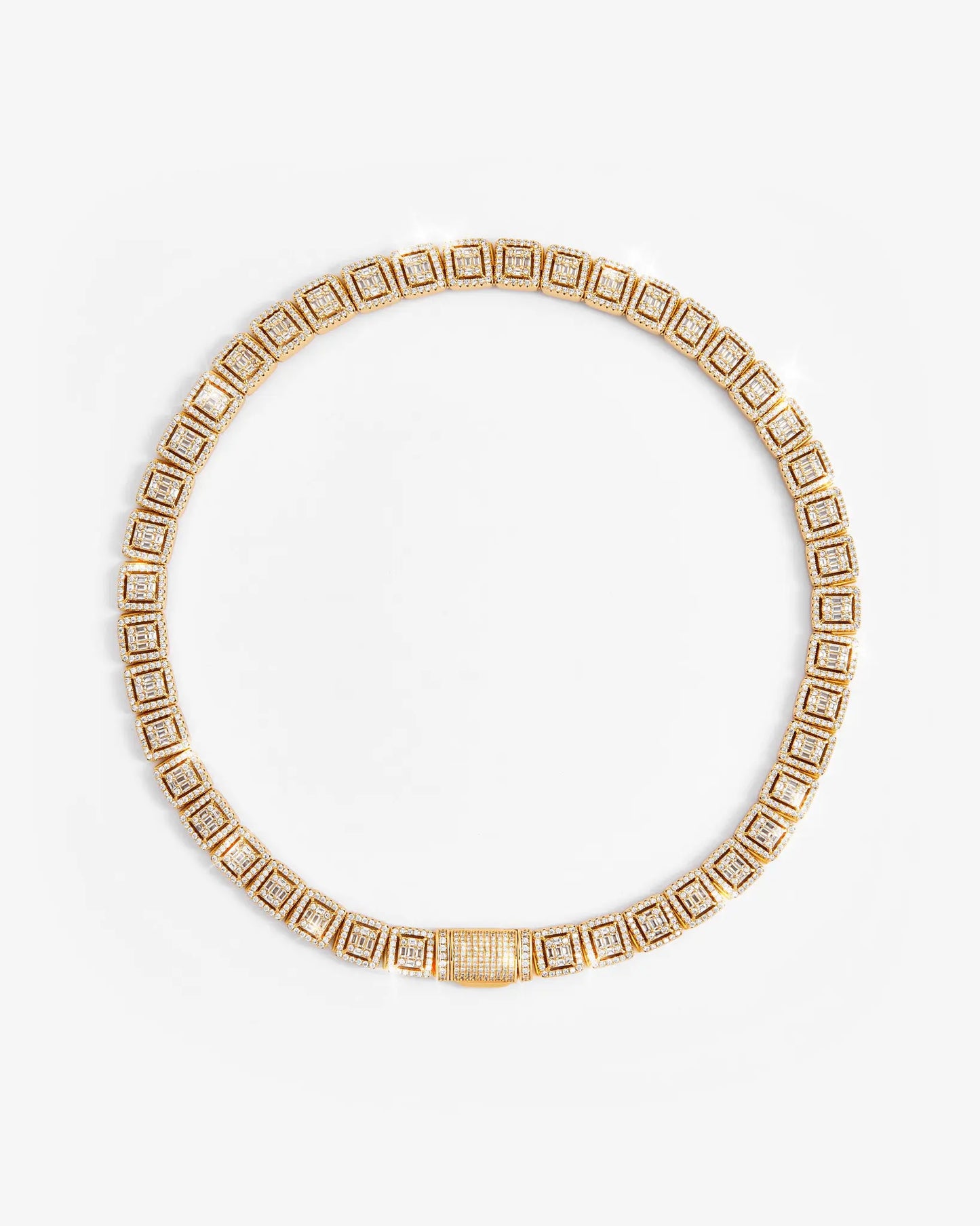 12mm Clustered Tennis Chain - Gold - Cartice™LuxuryJewelryGoldSilverWatchBraceletNecklaceChainIced-outCubanMoissaniteTarnish-freeStainlessDurablePremiumShinePlatedStatementDiamondAffordable