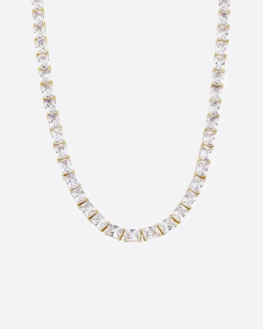 BAGUETTE TENNIS CHAIN - 6MM  GOLD - Cartice™LuxuryJewelryGoldSilverWatchBraceletNecklaceChainIced-outCubanMoissaniteTarnish-freeStainlessDurablePremiumShinePlatedStatementDiamondAffordable