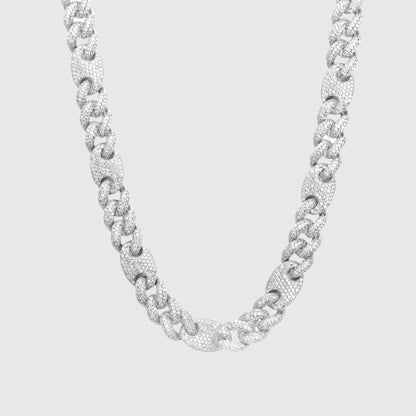 15mm Mariner Chain - White Gold - Cartice™LuxuryJewelryGoldSilverWatchBraceletNecklaceChainIced-outCubanMoissaniteTarnish-freeStainlessDurablePremiumShinePlatedStatementDiamondAffordable