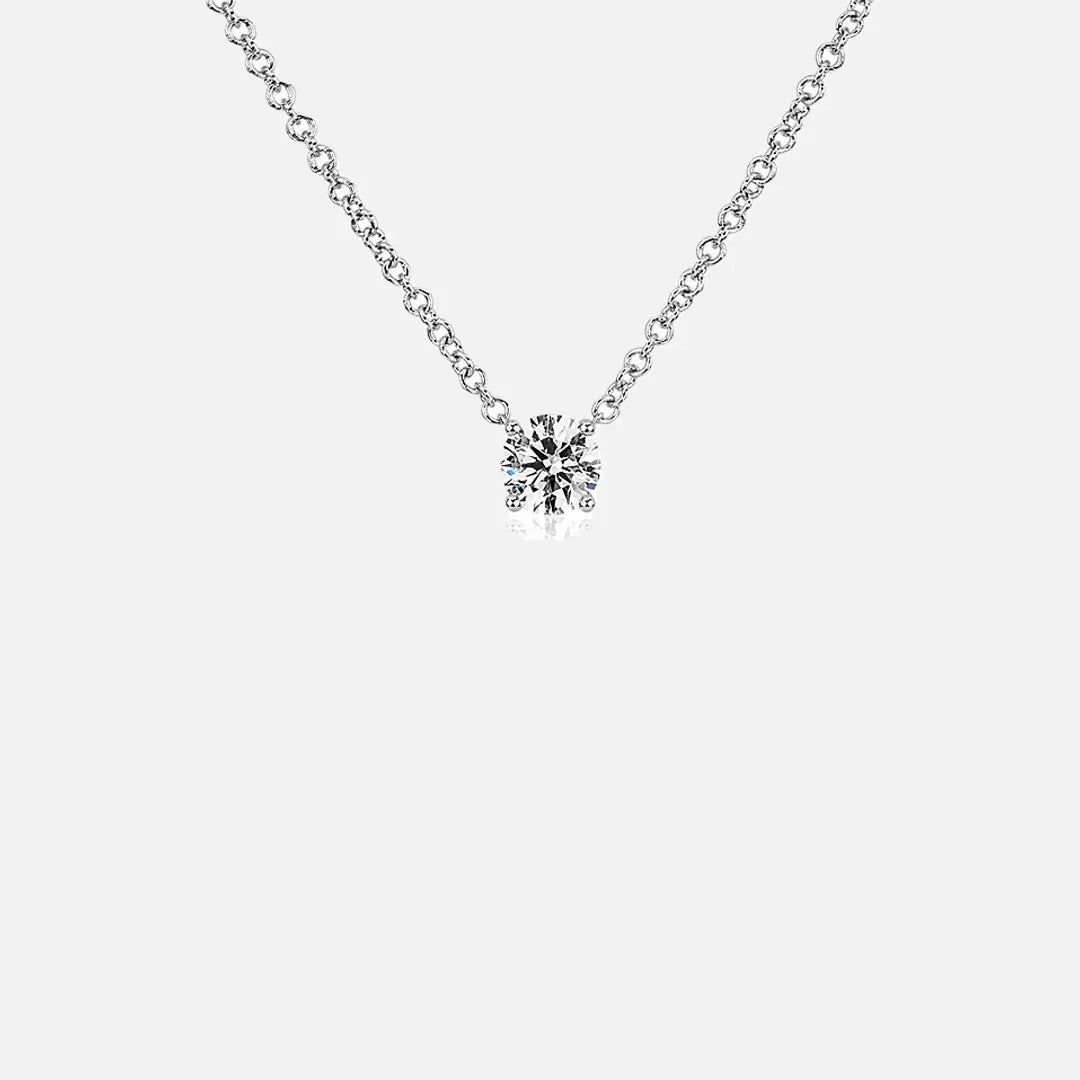 2ct Moissanite Solitaire Adjustable Necklace - White Vermeil - Cartice™LuxuryJewelryGoldSilverWatchBraceletNecklaceChainIced-outCubanMoissaniteTarnish-freeStainlessDurablePremiumShinePlatedStatementDiamondAffordable