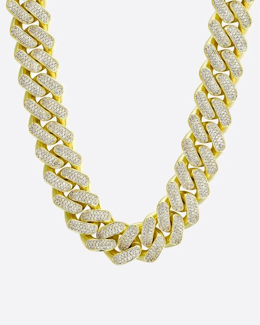 20MM ICED CUBAN CHAIN - GOLD - Cartice™LuxuryJewelryGoldSilverWatchBraceletNecklaceChainIced-outCubanMoissaniteTarnish-freeStainlessDurablePremiumShinePlatedStatementDiamondAffordable