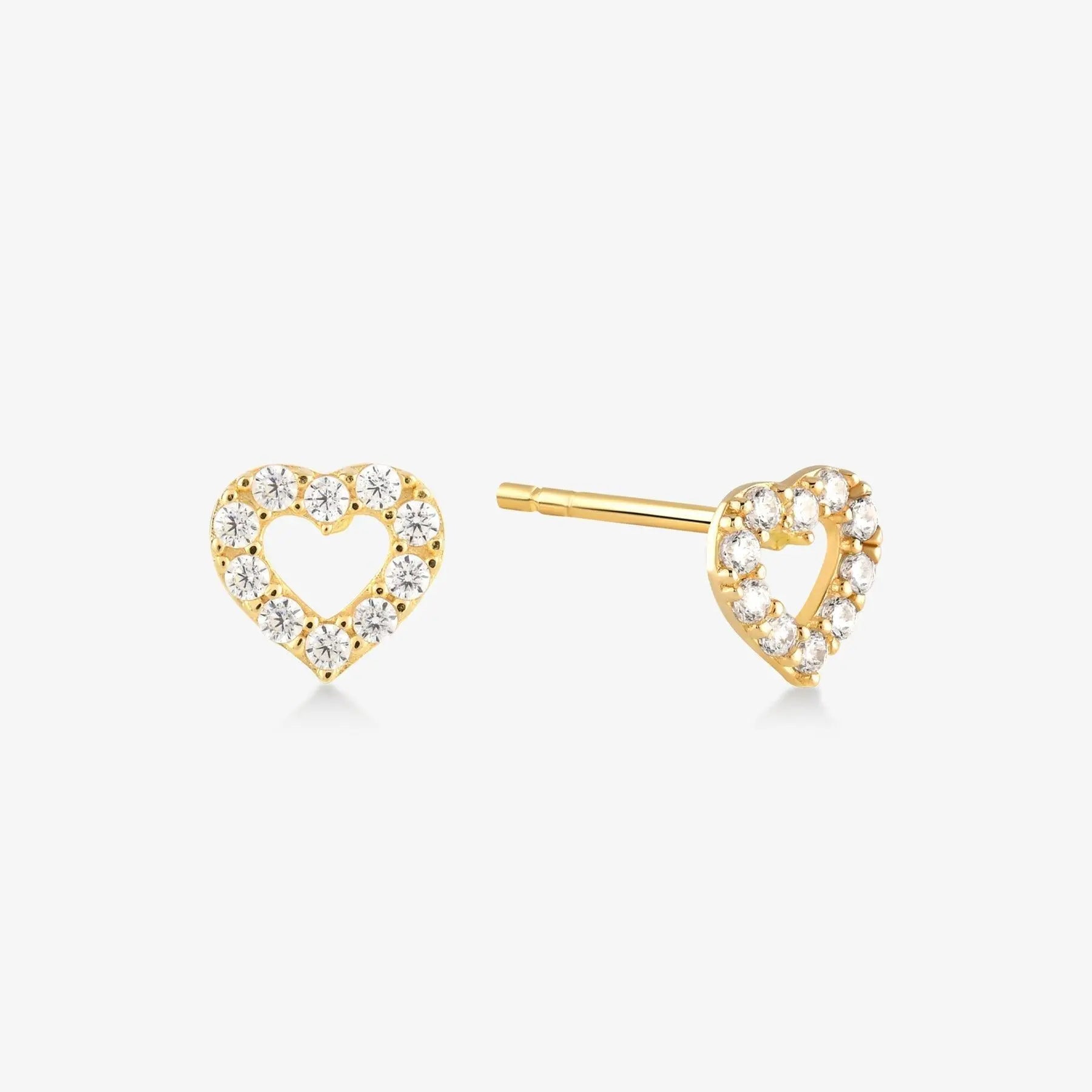 Outline Stud Heart Earring - Gold - Cartice™LuxuryJewelryGoldSilverWatchBraceletNecklaceChainIced-outCubanMoissaniteTarnish-freeStainlessDurablePremiumShinePlatedStatementDiamondAffordable