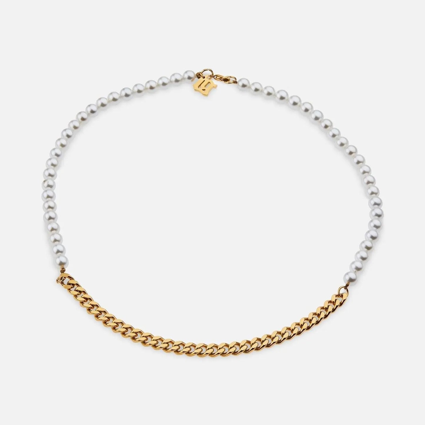 Pearl Cuban Necklace - Gold - Cartice™LuxuryJewelryGoldSilverWatchBraceletNecklaceChainIced-outCubanMoissaniteTarnish-freeStainlessDurablePremiumShinePlatedStatementDiamondAffordable