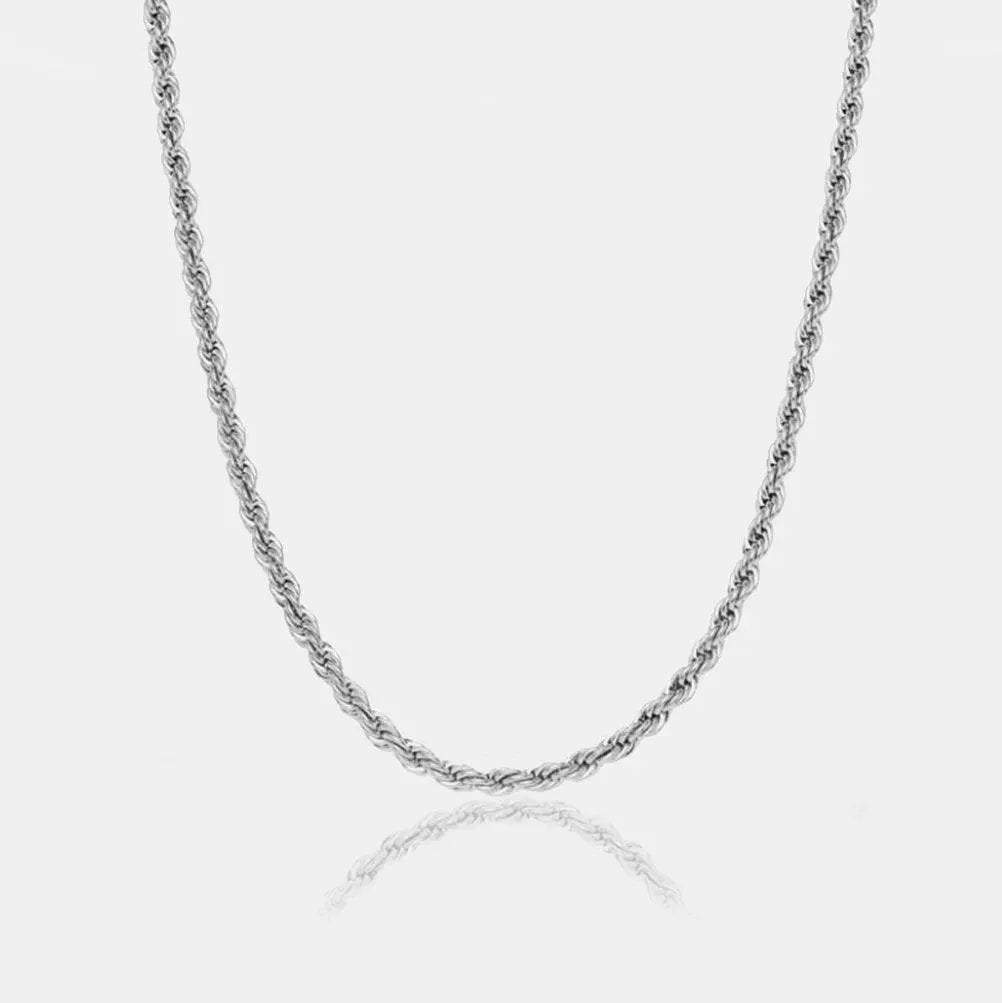 ROPE CHAIN 5MM - Solid White Gold - Cartice™LuxuryJewelryGoldSilverWatchBraceletNecklaceChainIced-outCubanMoissaniteTarnish-freeStainlessDurablePremiumShinePlatedStatementDiamondAffordable