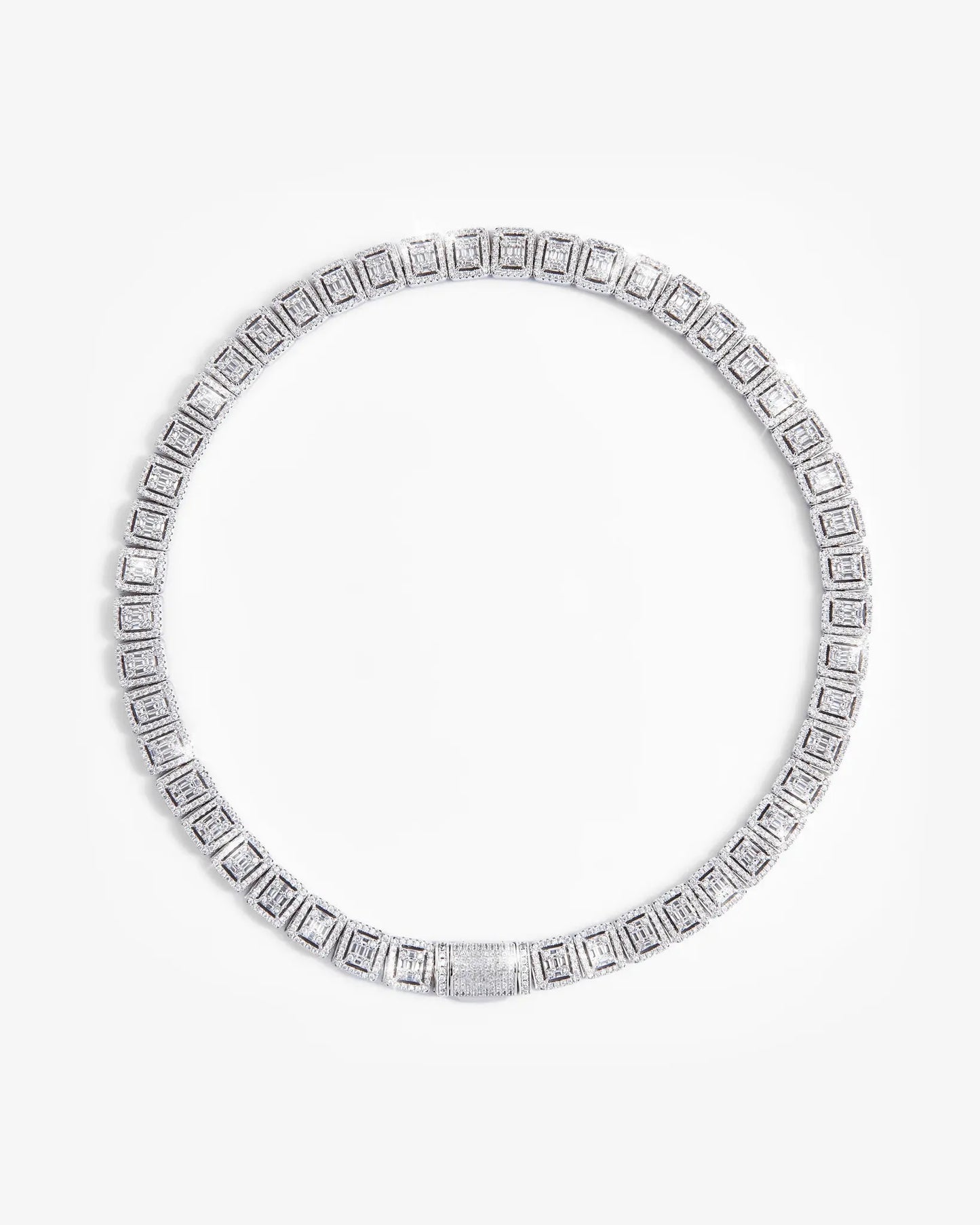 12mm Clustered Tennis Chain - White Gold - Cartice™LuxuryJewelryGoldSilverWatchBraceletNecklaceChainIced-outCubanMoissaniteTarnish-freeStainlessDurablePremiumShinePlatedStatementDiamondAffordable