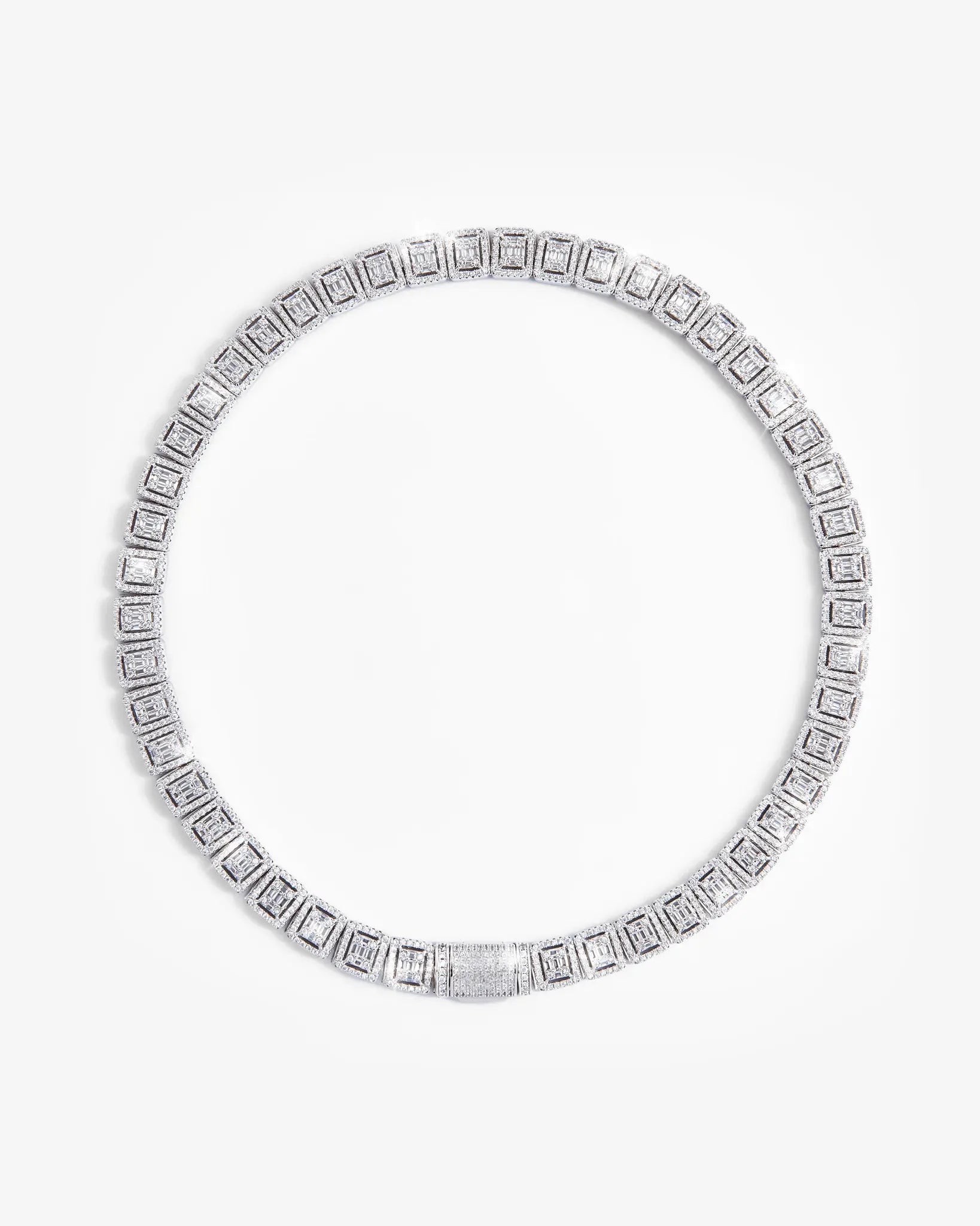 12mm Clustered Tennis Chain - White Gold - Cartice™LuxuryJewelryGoldSilverWatchBraceletNecklaceChainIced-outCubanMoissaniteTarnish-freeStainlessDurablePremiumShinePlatedStatementDiamondAffordable