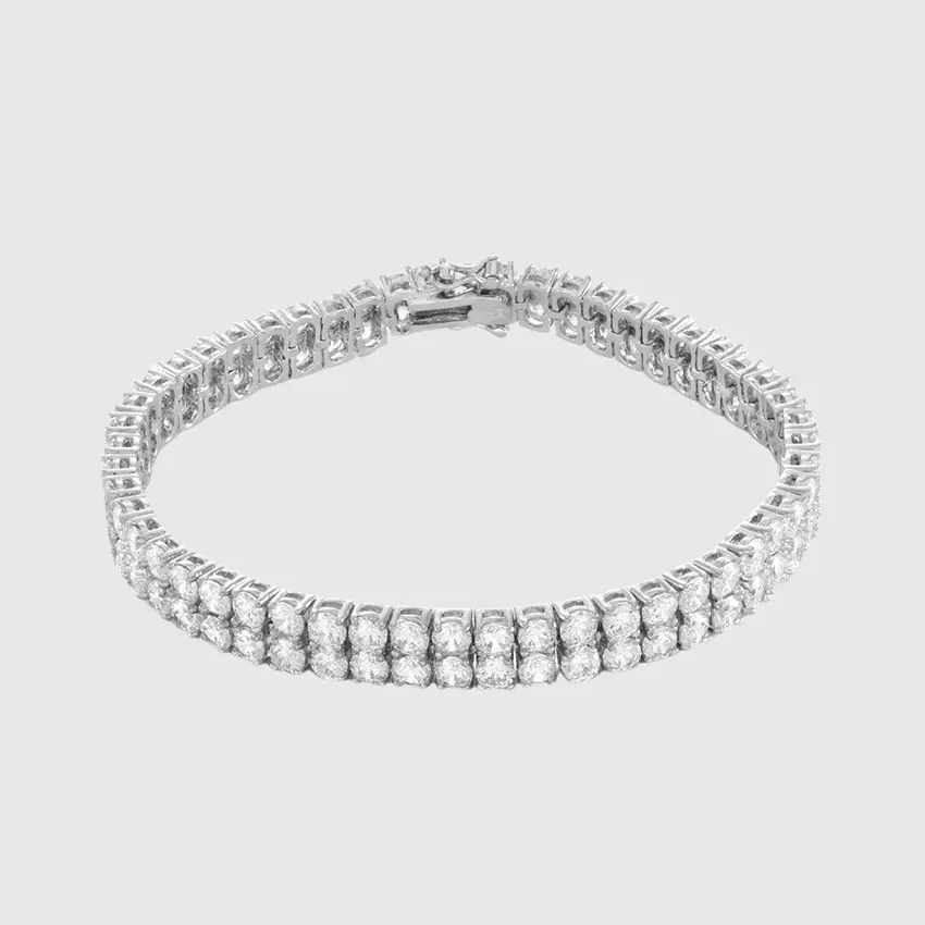 5mm Double-Row Tennis Bracelet - White Gold - Cartice™LuxuryJewelryGoldSilverWatchBraceletNecklaceChainIced-outCubanMoissaniteTarnish-freeStainlessDurablePremiumShinePlatedStatementDiamondAffordable