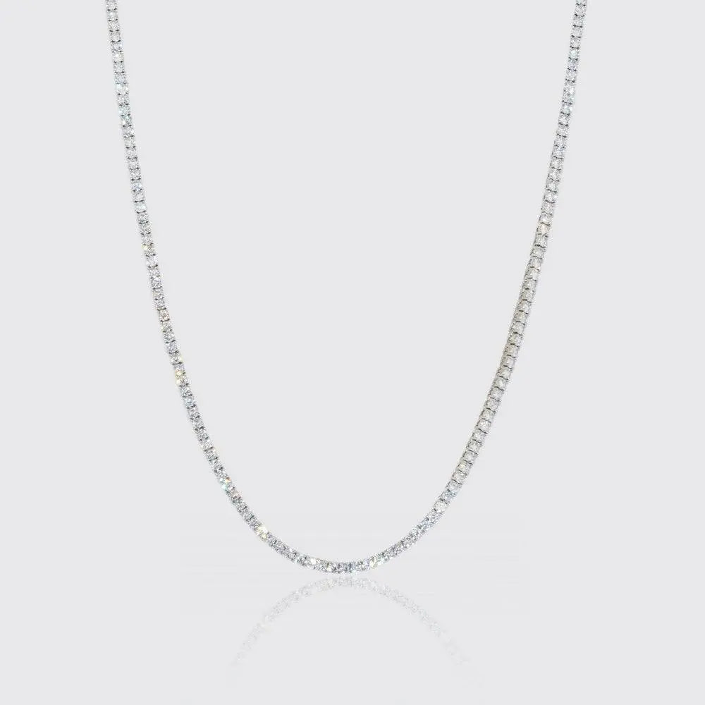 TENNIS CHAIN 3MM - White Gold - Cartice™LuxuryJewelryGoldSilverWatchBraceletNecklaceChainIced-outCubanMoissaniteTarnish-freeStainlessDurablePremiumShinePlatedStatementDiamondAffordable