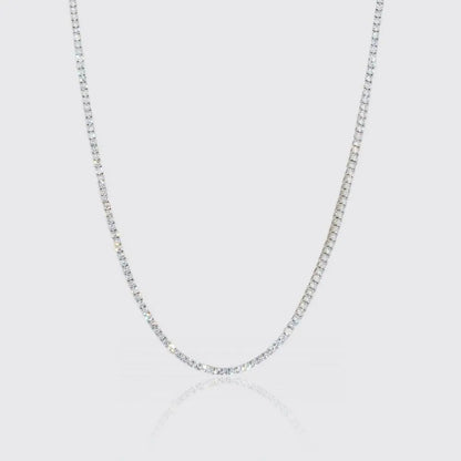 TENNIS CHAIN 3MM - White Gold - Cartice™LuxuryJewelryGoldSilverWatchBraceletNecklaceChainIced-outCubanMoissaniteTarnish-freeStainlessDurablePremiumShinePlatedStatementDiamondAffordable