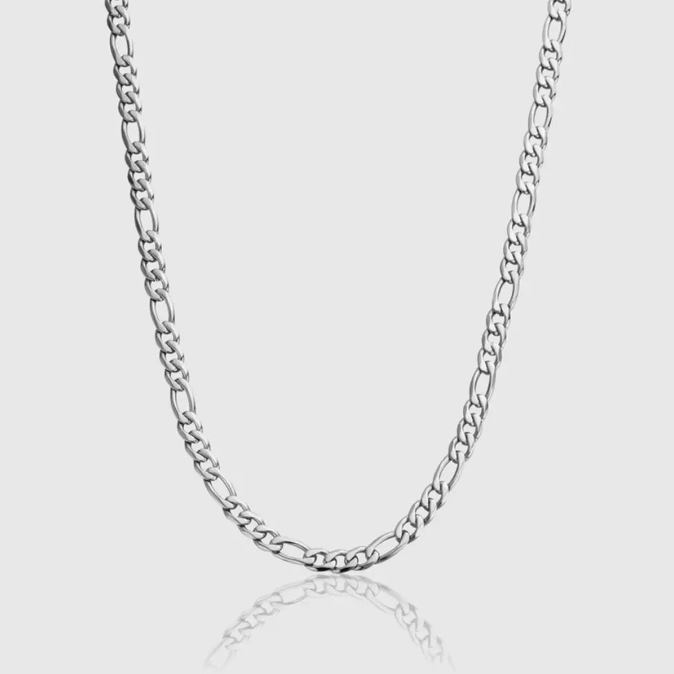 5mm Figaro Chain - White Gold - Cartice™LuxuryJewelryGoldSilverWatchBraceletNecklaceChainIced-outCubanMoissaniteTarnish-freeStainlessDurablePremiumShinePlatedStatementDiamondAffordable